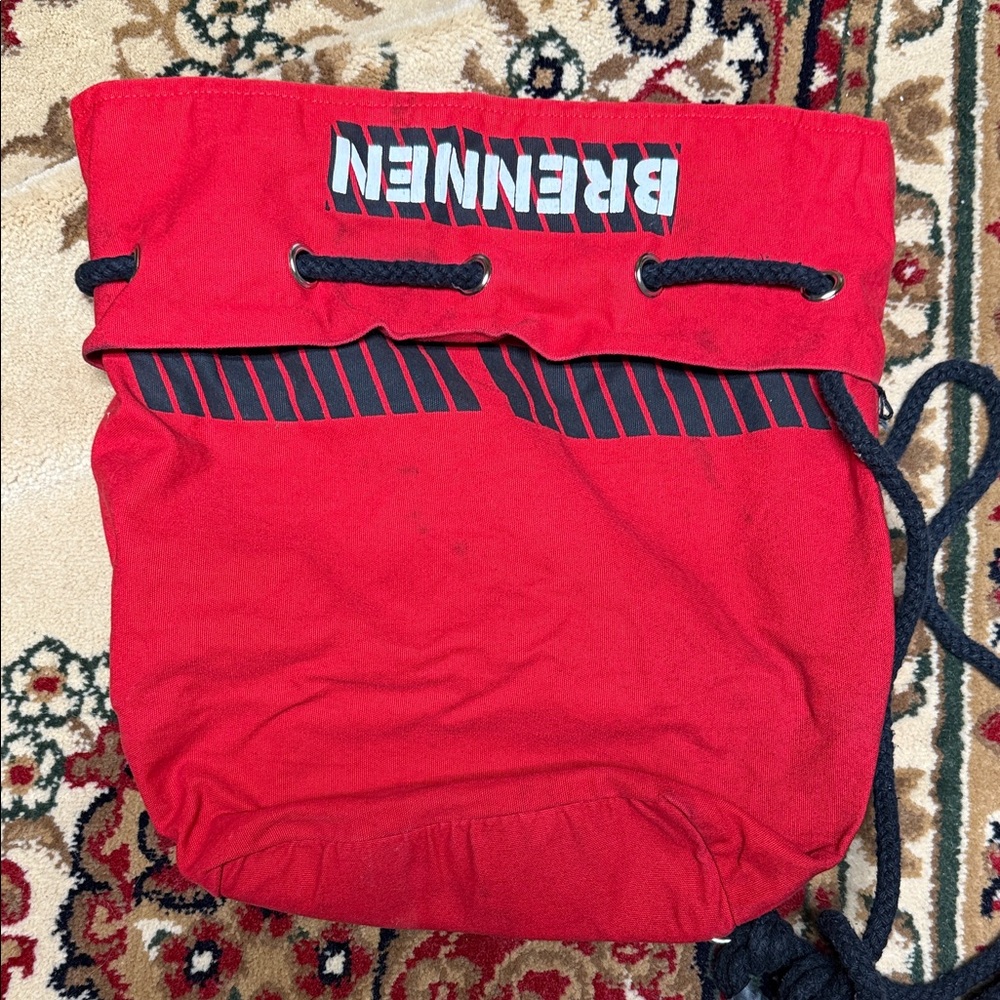 Brennen Red Drawstring Backpack—Bourne Identity Burn Bag